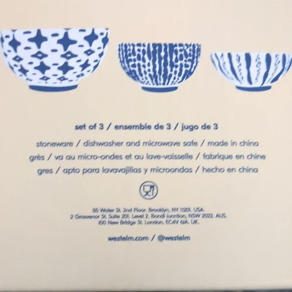 West Elm Indigo Tie Dye Bowl Set - Picture 4 of 4